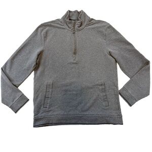 Armani Exchange Men Size M Gray Spell Out Half Zip Pullover Sweater Long Sleeve